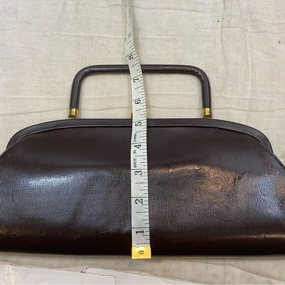 Vintage‎ Triangle New York Brown Leather Handbag Classic Style - Picture 16 of 16